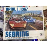 Motorsport: Sebring 1967 colour lithograph by Michael Turner. 24ins. x 19ins.