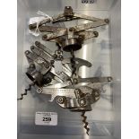 Wine Collectables/Corkscrews: 20th cent. French concertina corkscrews, one marked 'Ideal' Brevete,