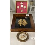 19th cent. Plaster 'Grand Tour' Intaglio (5) plus gilt plaster work of Highland dancers. Both framed