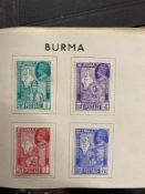 Stamps: Album containing Commonwealth stamps from Australia to Zanzibar, not South Africa.