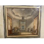 English School: Watercolour, interior of a stately home, unsigned. Framed and glazed. 4½ins. x