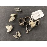 Hallmarked Silver: 20th cent. Designer rings Scottish marks possibly A. Hill & Co, two English mark,