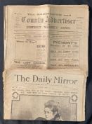 R.M.S. TITANIC - FIFTH OFFICER HAROLD GODFREY LOWE: Original Titanic related newspapers owned by