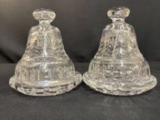 OCEAN LINER: Waterford Crystal Cunard 150th Anniversary bells. Boxed (2).