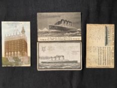 R.M.S. TITANIC: Post-disaster postcards including one for the East Prize Silver Bond, dated Sunday