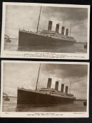 R.M.S. TITANIC: Identical Rotary photo cards, one post and one pre-sinking.