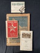 WHITE STAR LINE: Traveller's handbook 1930s, R.M.S. Olympic menu January 6th 1925, Oceanic Ogdens