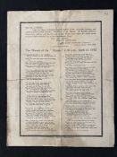 R.M.S. TITANIC: Rare Titanic fund raising poem by John Brittain of the British Goldsmiths Company,
