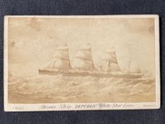 WHITE STAR LINE: Late 19th early 20th cent. cabin card/plan for SS Republic. 4ins. x 2½in.