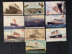 OCEAN LINER: Mixed postcards to include Olympic & Harland & Wolff's South Yard (10).