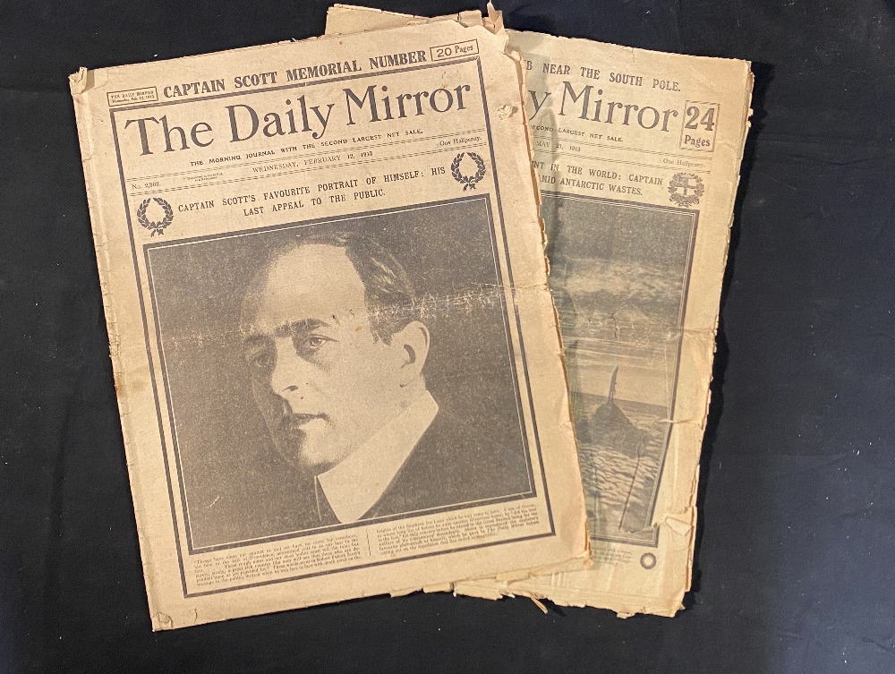 POLAR EXPLORATION: Original copies of the Daily Mirror dated February 12th 1913 and 21st May 1913