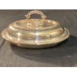 WHITE STAR LINE: First Class serving dish with matching cover. White Star Line burgee on both,
