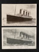 R.M.S. TITANIC: Beagles real photo post-disaster card plus one other. Both postally unused.