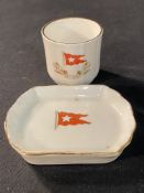 WHITE STAR LINE: Third Class ceramic pin dish 3½in. plus a later Stonier copy.