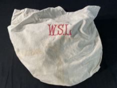 WHITE STAR LINE: Oversize cotton laundry bag with embroidered WSL.