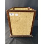 CUNARD: Art deco faux maple waste paper bin, stamp on base R.M.S. Queen Mary.
