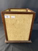 CUNARD: Art deco faux maple waste paper bin, stamp on base R.M.S. Queen Mary.