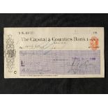 R.M.S. TITANIC: Relief fund cheque for £1 to Mrs E. Gilbert.