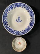 WHITE STAR LINE: First Class Wisteria saucer with minor chip plus Minton Cunard soup bowl.