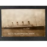 R.M.S. TITANIC: Period photo postcard, postally used May 4th 1912 and mentions the Board of Trade
