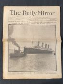 R.M.S. TITANIC: Original copy Daily Mirror, dated Tuesday April 16th 1912.
