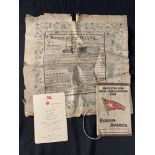 WHITE STAR LINE: 1920s ticket holder, R.M.S. Majestic First Class dinner menu dated June 10th