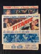 R.M.S. TITANIC: Clifton Webb & Barbara Stanwyck 1953 movie Titanic portrait & landscape lobby