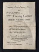 R.M.S. TITANIC: Southampton and District Temperance Council programme of Sacred Music Concert in aid