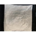 OCEAN LINER: Extremely rare General Screw Steam Shipping Co. candlewick bedspread with embroidered
