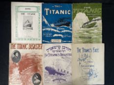 R.M.S. TITANIC: Original sheet music scores to include 'Song The Titanic', ''The Titanic' by Mrs L.