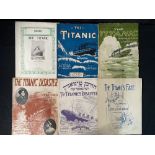 R.M.S. TITANIC: Original sheet music scores to include 'Song The Titanic', ''The Titanic' by Mrs L.