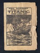 R.M.S. TITANIC: Nicholson & Co. pamphlet titled "Full Account of the Loss of the Titanic 1700