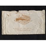 R.M.S. TITANIC: Unusual Titanic/Olympic envelope. Printed on reverse "Olympic (Triple Screw) 45000