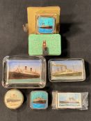WHITE STAR LINE: Mixed lot to include glass ashtray RMS Homeric, glass paperweight RMS Majestic,