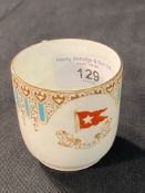 WHITE STAR LINE: First Class Wisteria Turkish coffee cup with reg. mark to base 3/1912. 2½in. (minor