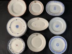 OCEAN LINER: Mixed collection of 20th cent. ceramic plates including Union Steamship Co., Hamburg