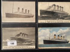 R.M.S. TITANIC: Post-sinking postcards (one colour) each card names Titanic but, in fact, shows