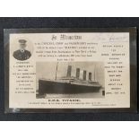 R.M.S. TITANIC: Tom Harvey Redruth In Memoriam Titanic postcard, signed by survivor Eva Hart.