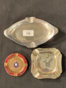WHITE STAR LINE: Smoking requisites, three ashtrays to include R.M.S. Doric "Who Burnt the Cloth"
