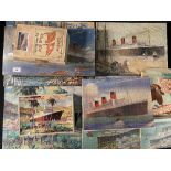 OCEAN LINER: Chad Valley and other jigsaws showing Queen Mary, Queen Elizabeth II, etc. (9).