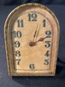 OCEAN LINER: German pre-war souvenir dressing table clock, engraved RMS Lancastria. 4½in.