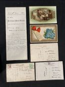 R.M.S. TITANIC: Second Class passenger John William Gill collection of five original postcards, four