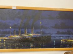 R.M.S. TITANIC: 20th cent. British school, Neil Egginton 1996, Titanic's arrival at Southampton from