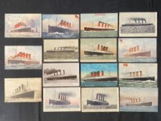 R.M.S. LUSITANIA: Good collection of real photo and other postcards of the ill-fated liner including