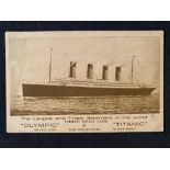 R.M.S. TITANIC: "The Largest and Finest Steamer in the Word" postcard, pre-sinking.