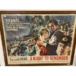 MOVIES: Night to Remember film poster. Framed and glazed. 39ins. x 29ins.