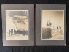 R.M.S. TITANIC - THE SAMUEL ALFRED SMITH ARCHIVE: Rare pair of sepia images showing the Minia in