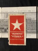 R.M.S. TITANIC: Promotional brochure depicting a cross sectional diagram of the Olympic & her ill-