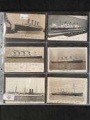 R.M.S. TITANIC: Postcards of most of the White Star Line fleet including Titanic, Olympic and