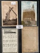 R.M.S. TITANIC: Post-disaster and related postcards including Floating crane at Harland & Wolff